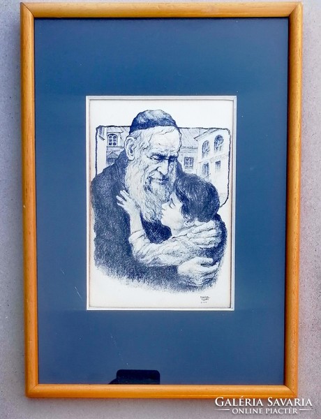 Emanuel Schary(1924-1994): love. Signed lithograph. Rare!