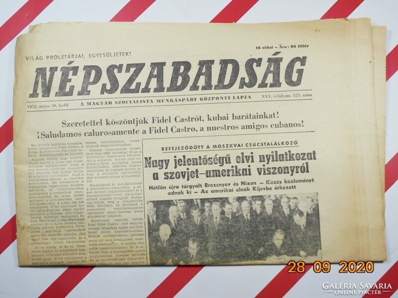 Régi retro újság - Népszabadság - 1972 május 30. - XXX. évfolyam 125. szám Születésnapra