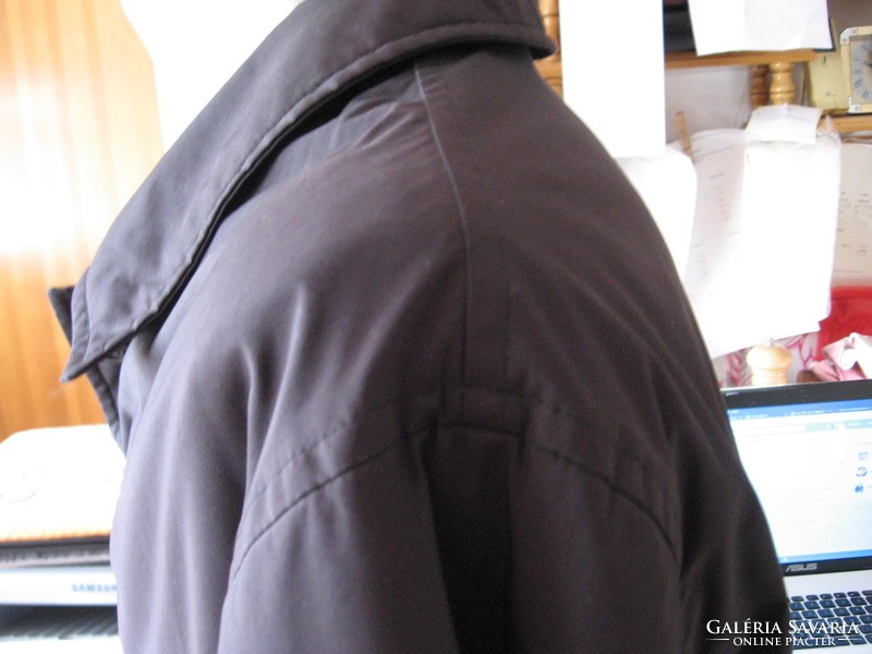 Fekete  elemens bélelt selyem-ballon férfi  kabát