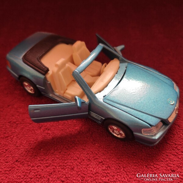 Metallic blue mercedes-benz 500sl welly car model, model car