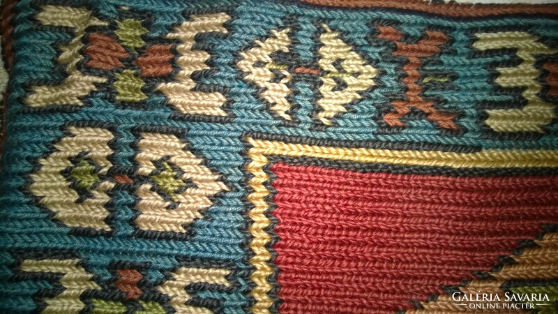 Ritkaság ! 1930-as évek-Kelim falvédő-szőnyeg kaukázusi motívumok, bélelt, tisztított