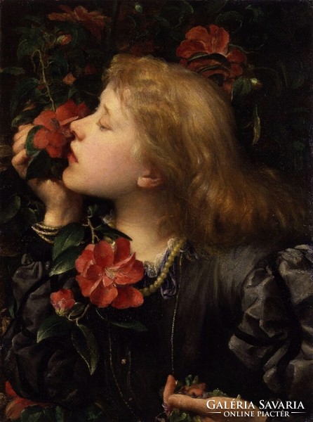 Watts - girl smelling flowers - canvas reprint