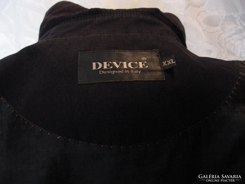 Mély fekete DEVICE Designed in Italy zakó, dzseki,férfi  kis kabát XXL