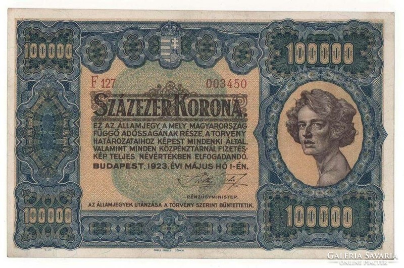 1923 100 000 korona aEF.