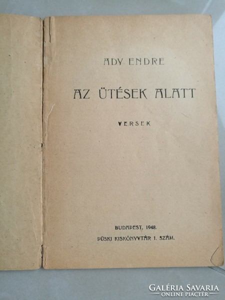 Ady endre: under the blows 1948. Püski small library