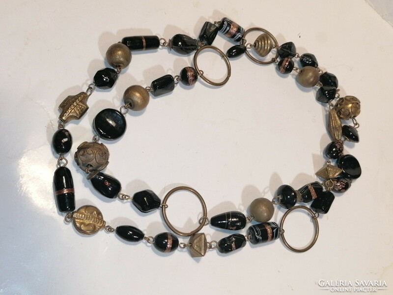 Fekete Muranoi üveg nyaklánc (823)