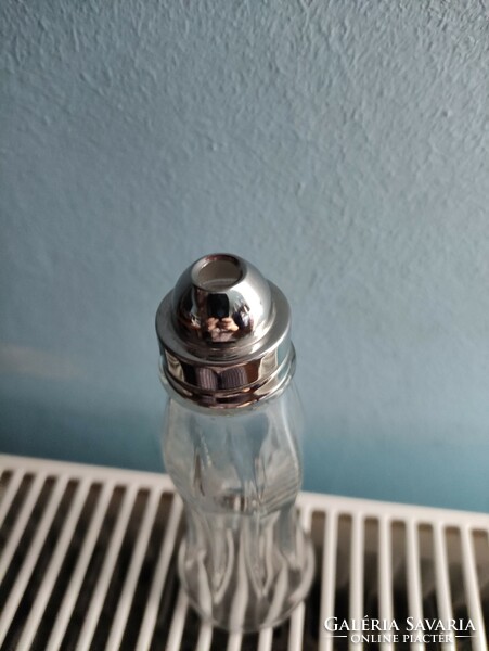 Art Deco jellegű üveg cukor szoró-16cm.