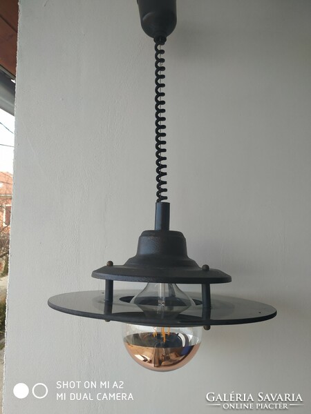 Loft industrial öntöttvas lámpa üveggel kombinálva