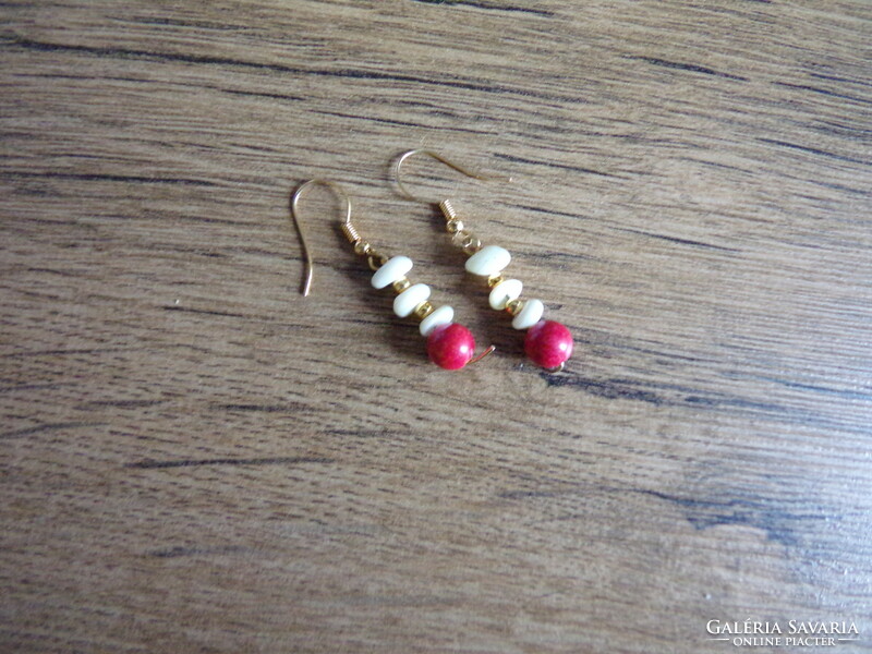Coral earrings with gift brooch