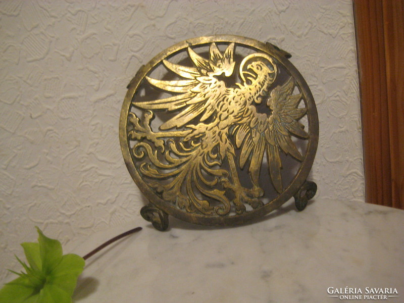Bronze table coaster with the German coat of arms, the eagle
