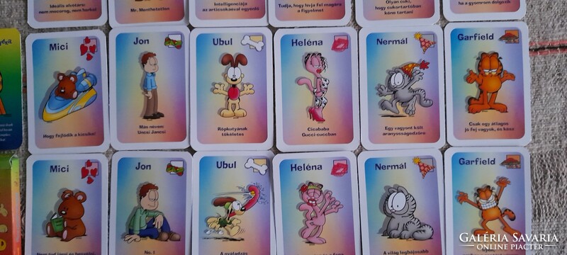 Retro Garfield kvartett gyerek kártyajáték