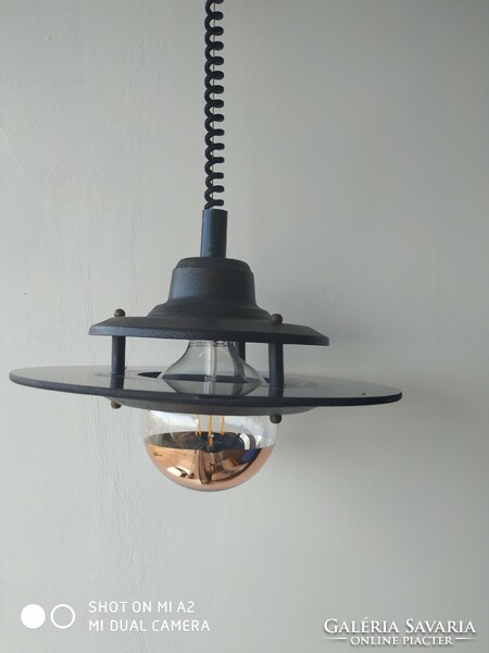 Loft industrial cast iron lamp combined with glass