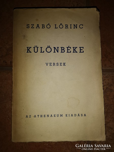 Künbéke - poems by Lőrinc szabo athenaeum publishing house