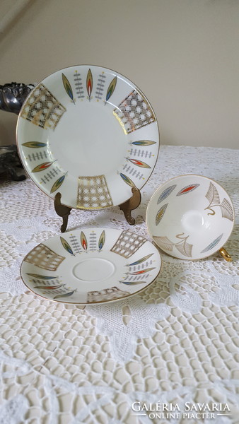 3 részes német Bavaria porcelán reggeliző szett