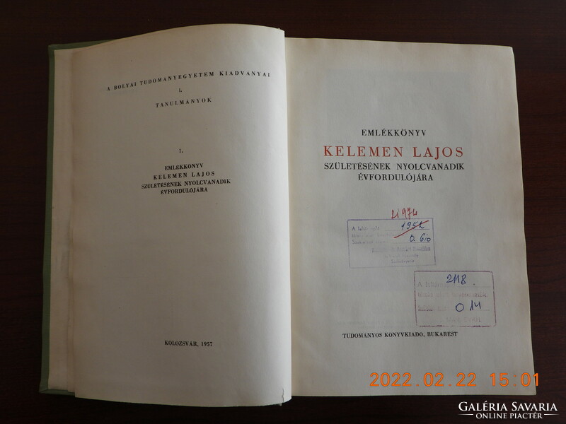 Memorial book for the eightieth anniversary of the birth of Kelemen Lajos