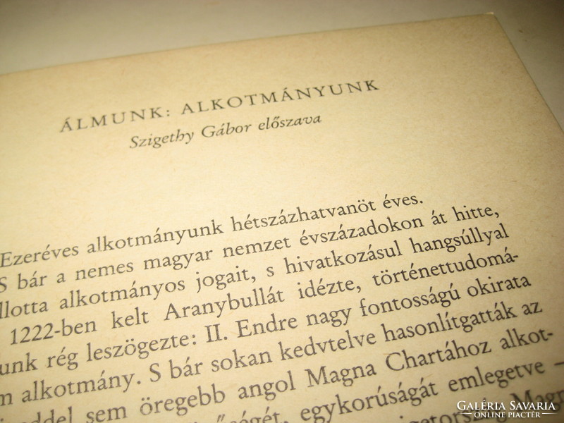 II . Endre  Aranybullája  ,   / A gondolkodó magyarok  c. sorozatból  / Szigeti G. 1987,  65 lapon