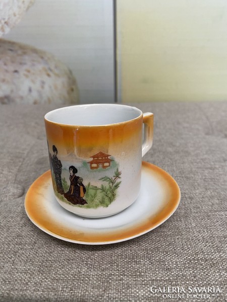 Zsolnay porcelain coffee cup with Chinese pattern a36