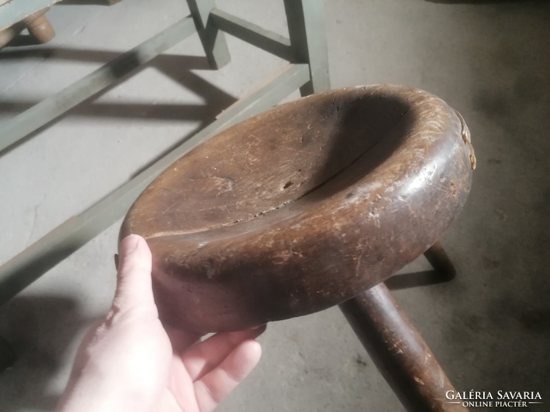 Antique shoemaker's heirloom: work table, carved cobbler's chair, awl, hand tools, wooden nails, wax...