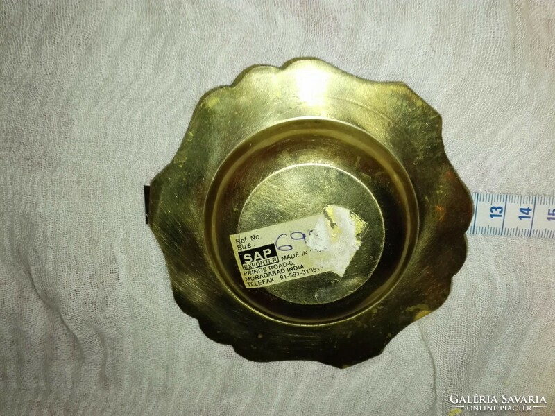 Brass fire enamel cigarette ashtray.