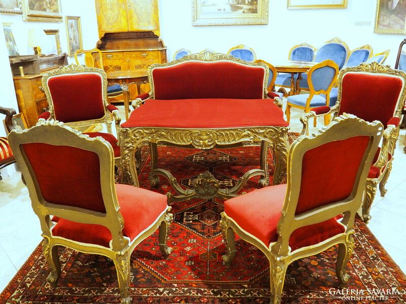 6 részes felújított barokk ülőgarnitúra