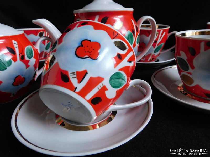 Baranovka- Soviet/Russian hand painted tea set - 5 persons