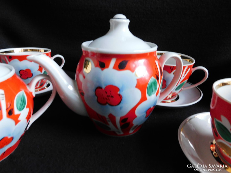 Baranovka- Soviet/Russian hand painted tea set - 5 persons