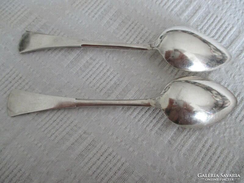 Silver teaspoons with slide mark, master mark in new, unworn condition - 2 pcs.