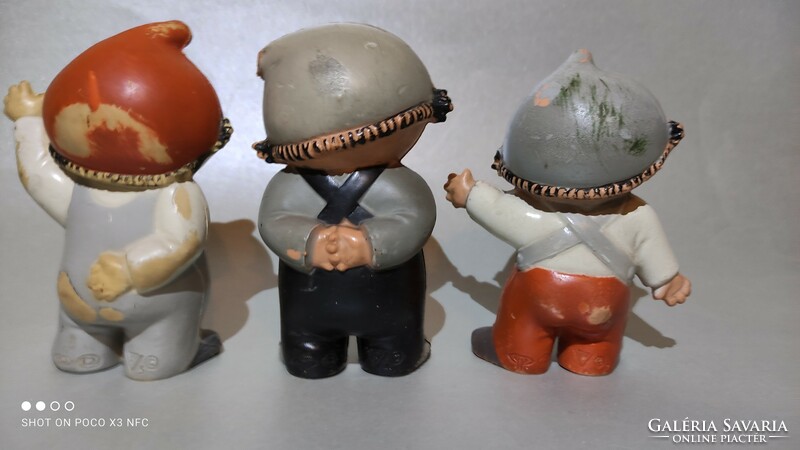 Vintage Goebel 1960s German TV mainzelmaennchen rubber figure marked original 3 pcs