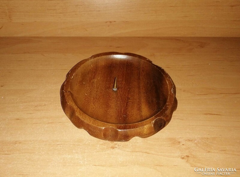 Handmade in the Philippines turned wooden candle holder dia. 15 cm (12/d)