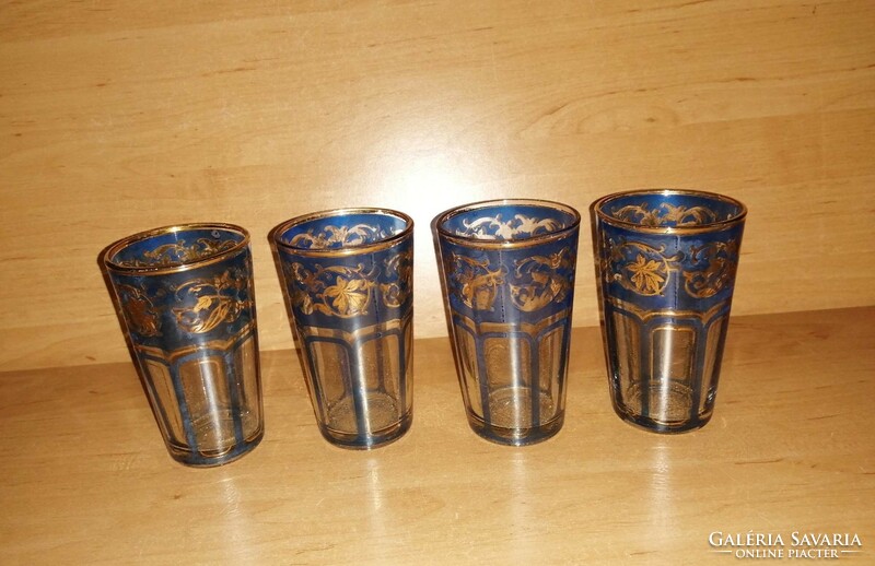 Blue gold decorated glass glass 4 pieces in one (8/k)