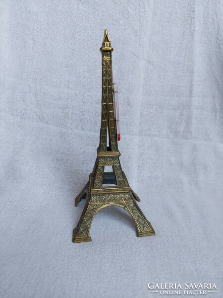 Vintage Bronz Eiffel torony hőmérővel