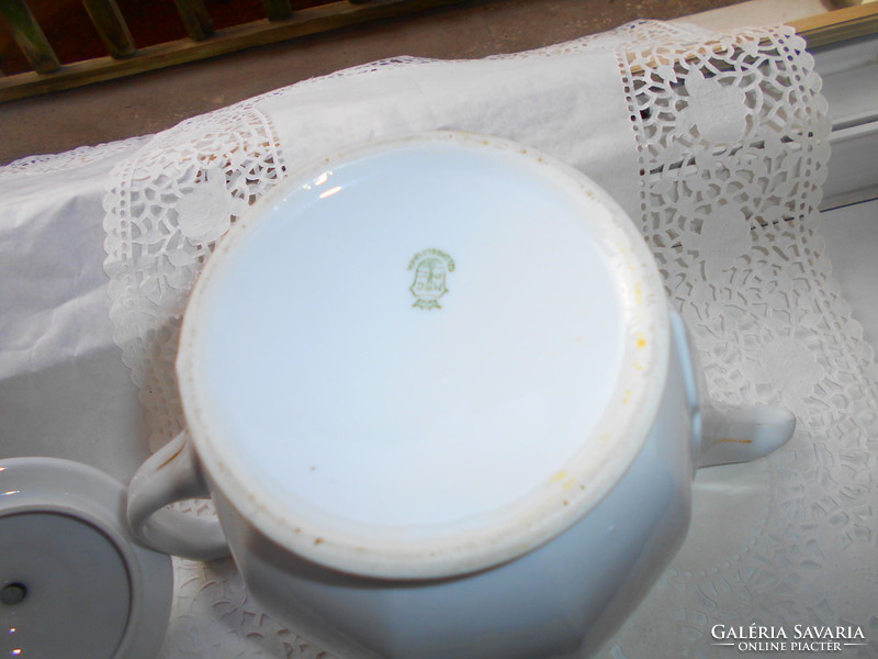 Biedermeier pouring rose patterned porcelain jug