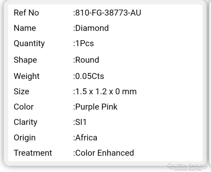 Valódi természetes gyémánt Afrikából! 0.05 ct  SI 1