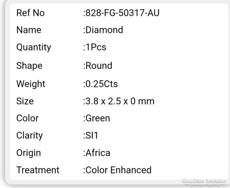 Valódi természetes gyémánt Afrikából! 0.25 ct  SI 1