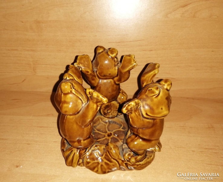 Three frogs ceramic candle holder (20/d)