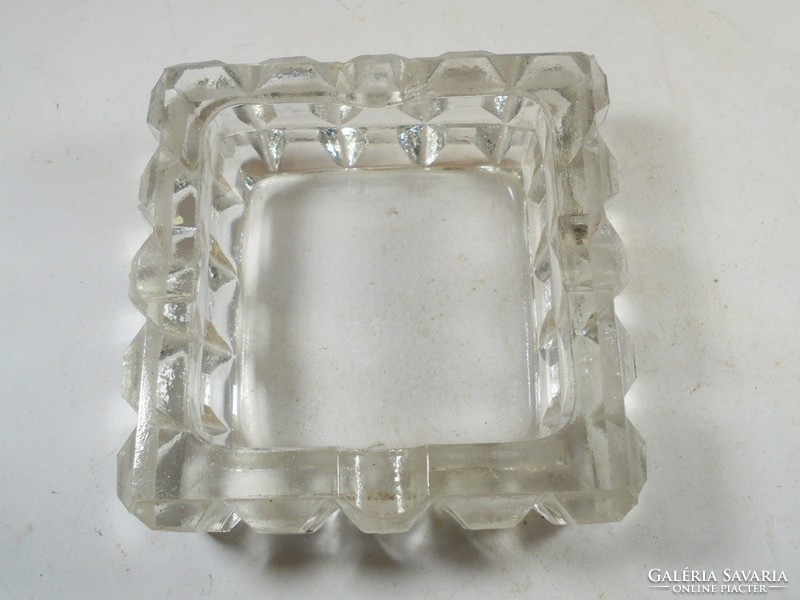Régi retro kristály hatású domború üveg hamutál hamus hamutartó tál tálka - kb 1970-80