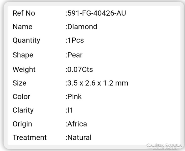 Valódi természetes gyémánt Afrikából! 0.07 ct  I 1