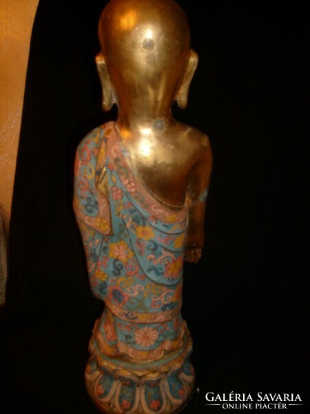 U9 -e32 antique bronze 200-year-old museum rarity gilded Buddhas collection of 3 approx: 14kg together