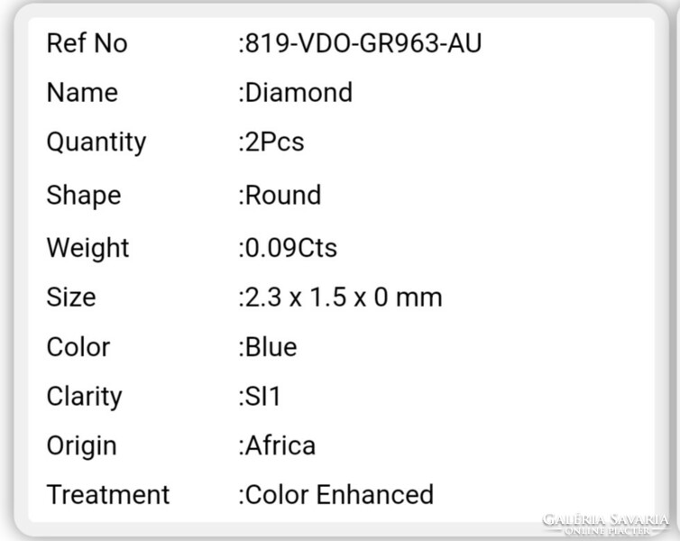Valódi természetes hőkezelt gyémant Afrikából! 0.09ct SI 1