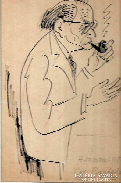 For collectors!! István Szigethy's 11 caricatures of his famous artist colleagues - with their signatures