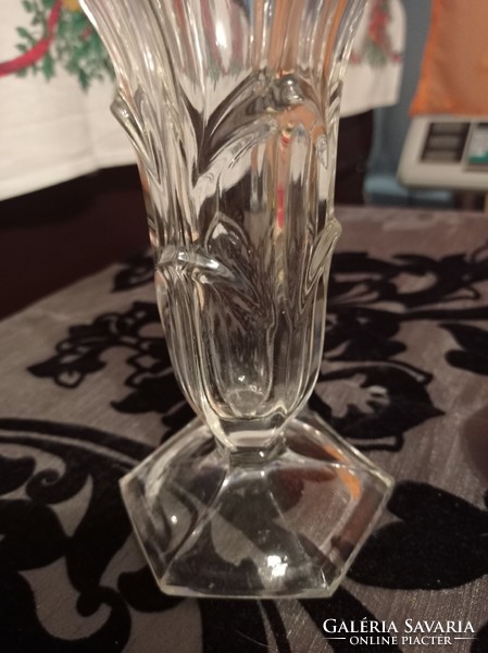 Thick bidermeirer flower goblet vase 20 cm