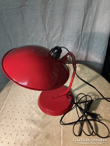 Retro loft design mid centuri piros asztali lámpa.