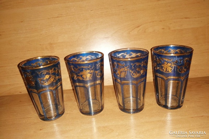 Blue gold decorated glass glass 4 pieces in one (8/k)