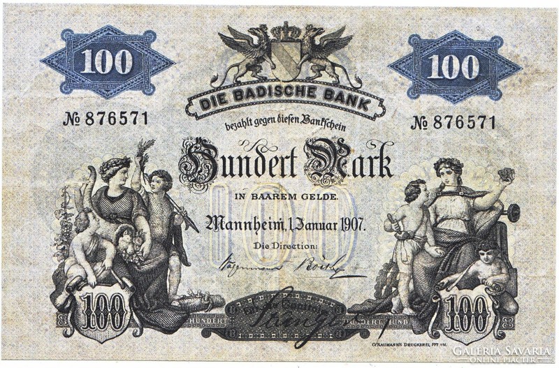 German states 100 German gold marks 1907 replica
