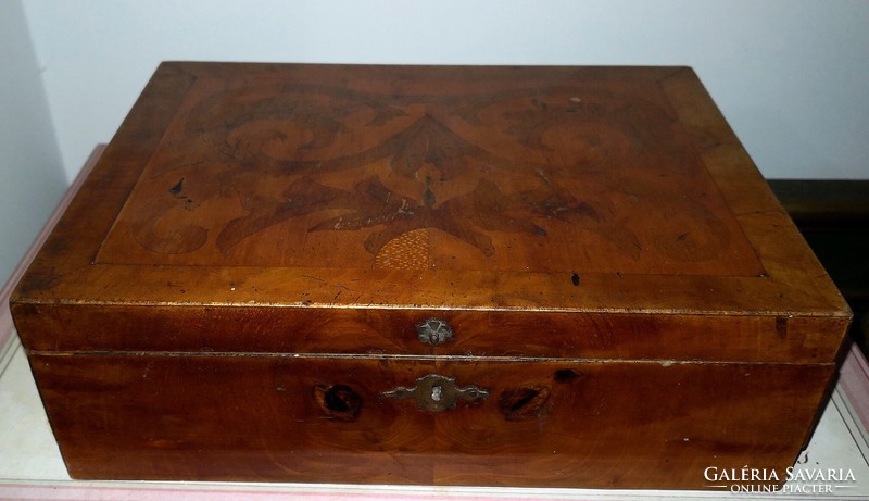 Inlaid wooden chest