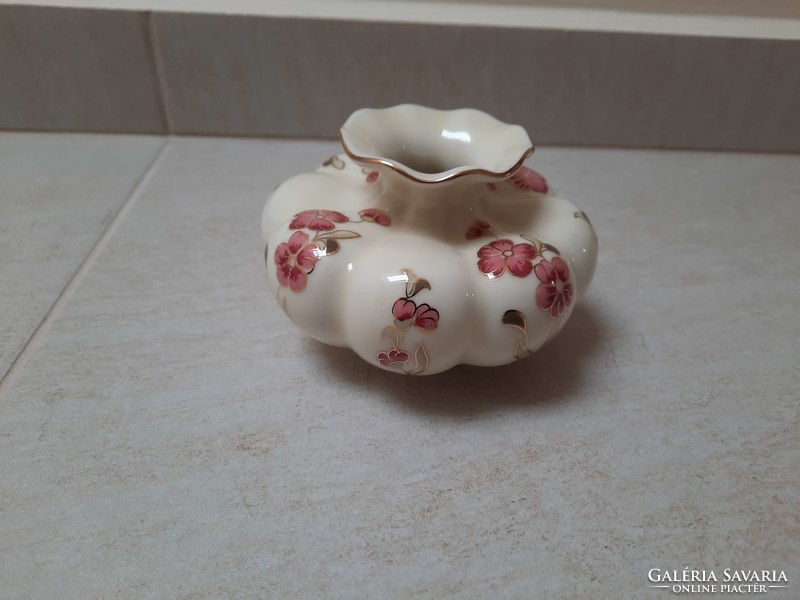 Zsolnay virágmintás porcelán paradicsom váza