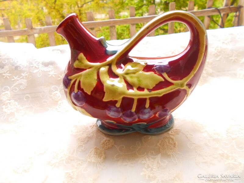 Art Nouveau antique majolica jug - special shape