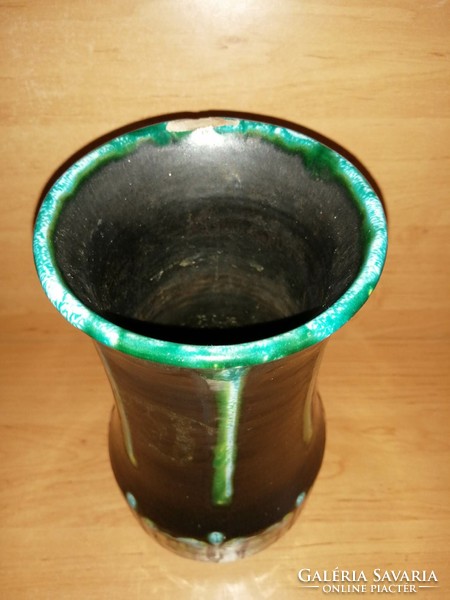 Iparművész jelzett kerámia váza 26,5 cm magas (3/d)