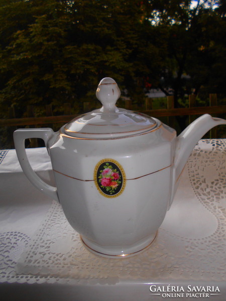 Biedermeier pouring rose patterned porcelain jug