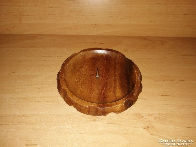 Handmade in the Philippines turned wooden candle holder dia. 15 cm (12/d)